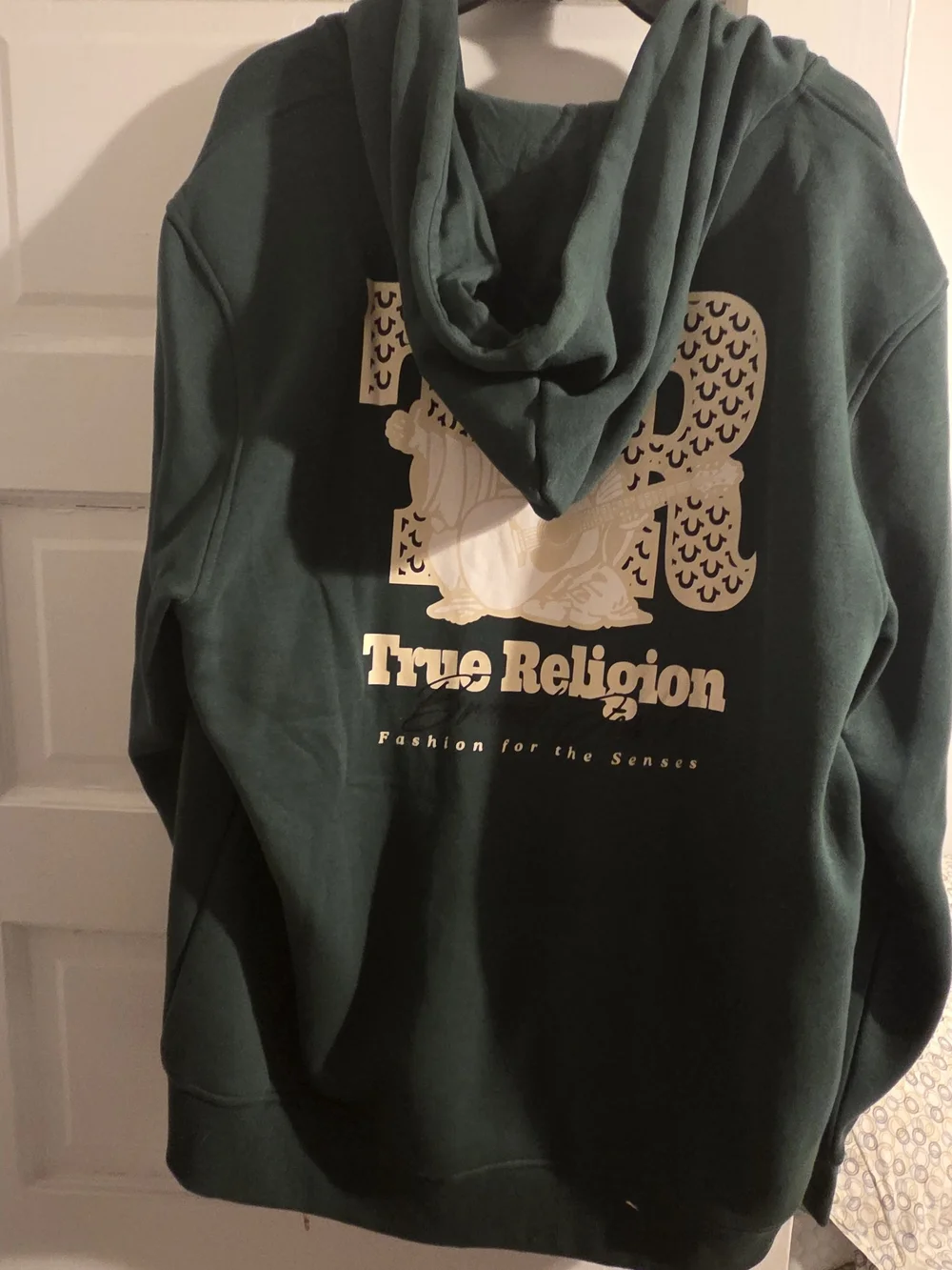 True Religion Dark Green Zip-Up Hoodie with TR Patch